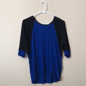 Black and blue tee